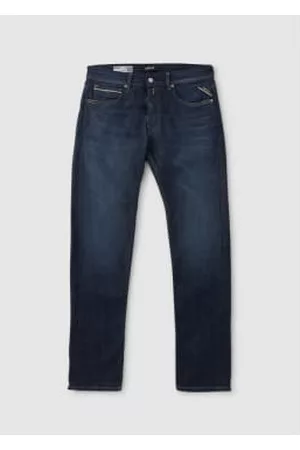Replay Men Jeans - Mens Grover Bio Stretch Jeans In Washed Navy