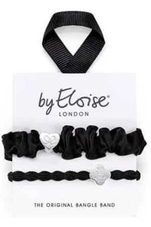 By Eloise Women Bracelets - Silver & Black Set