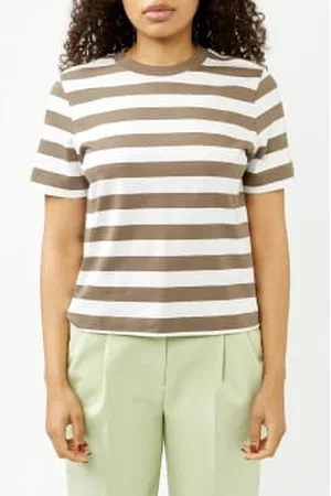 SELECTED Women T-Shirts - Morel Striped Boxy T-shirt