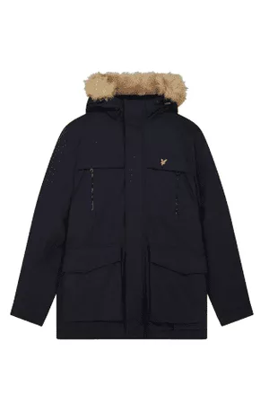 Lyle & Scott Men Parkas - Winter Weight Micro Fleece Lined Parka Dark Navy