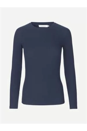 Samsøe Samsøe Women Long Sleeved T-Shirts - Alexa Long Sleeve Tee - Night Sky