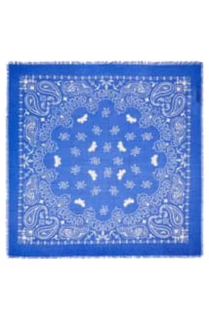 WEEKEND MAX MARA Women Winter Scarves - Bandana Wool Neckerchief - Cornflower
