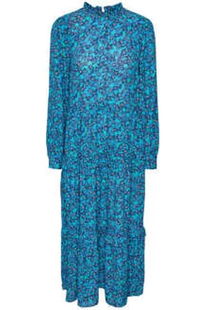 Y.A.S Women Long Sleeve Maxi Dresses - Polly Long Sleeve Dress Pool