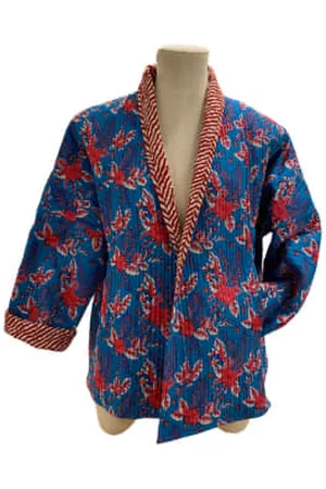 Behotribe & Nekewlam Women Floral Jackets - Kantha Jacket Cotton Block Printed Floral