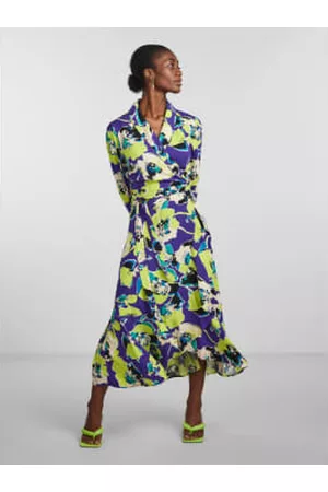 Y.A.S Women Midi Dresses - | Lienna Ls Midi Wrap Dress - Prism Violet