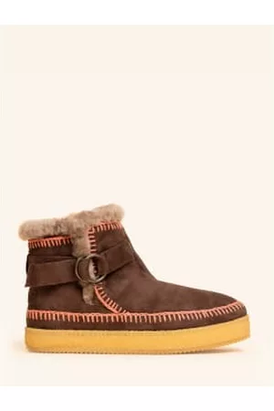 Laidback Women Ankle Boots - Sion Crochet Crepe Boot - Choc Suede