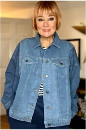 Belle-Modelle Women Denim Jackets - Oversized Two Tone Denim Jacket