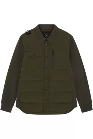 MA.STRUM Men Blazers - Softshell Down Quitl Overshirt Oil Slick