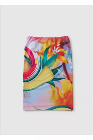 Fiorucci Women Midi Skirts - Womens Fruity Midi Skirt With Slit In