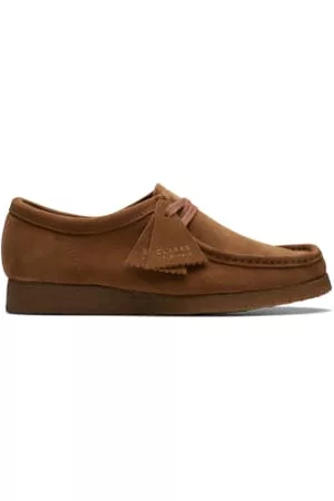 Clarks Men Loafers - Wallabee Suede Shoes (Cola)