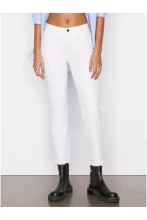 Frame Women High Waisted Jeans - Le High Straight - Blanc