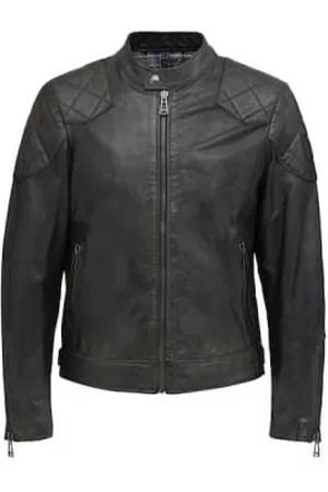 Belstaff Men Leather Jackets - Outlaw Jacket Hand Waxed Leather
