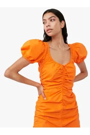 Ganni Women Graduation Dresses - Cotton Poplin Mini Dress - Vibrant
