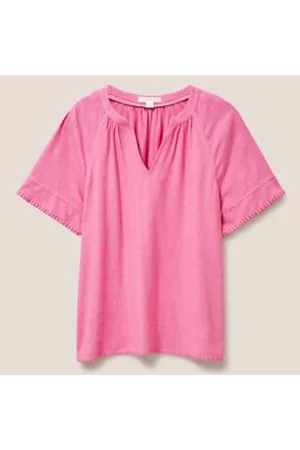 White Stuff Women Tops - Cora Linen Blend Top - Bright Pink