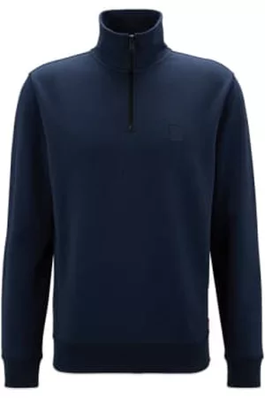 HUGO BOSS Men Zip up Sweaters - New Zetrust 1/4 Zip Sweat - Navy