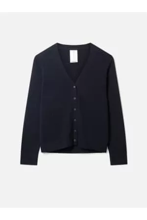 Thought Women Sweatshirts - Posie Organic Cotton V-neck Cardigan - Navy