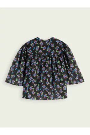 Scotch&Soda Women Short sleeved Shirts - Flutter Sleeve Shirt - Pansy Ikat
