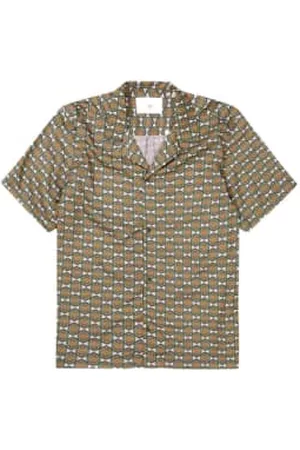 Les Deux Men Short sleeved Shirts - Ornament Aop Tencel Ss Shirt, Vineyard Light Pink