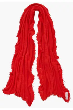 PUR SCHOEN Women Winter Scarves - Hand Felted Cashmere Soft Scarf - Chili Red + Gift