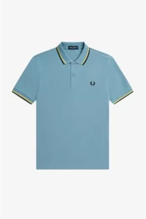 Fred Perry Women Polo T-Shirts - M3600 Twin Tipped Polo - Ash / Golden Hour / Navy