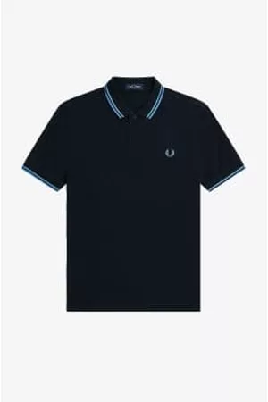 Fred Perry Women Polo T-Shirts - M3600 Twin Tipped Polo - Navy / Soft / Twilight