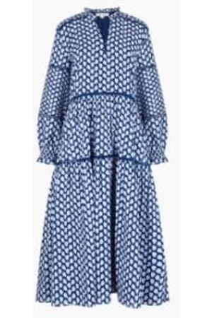 Great Plains Women Graduation Dresses - Aspen Bloom Tiered Dress - Navy