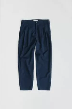 A KIND OF GUISE Men Wide Leg Pants - Pleated Wide Trousers Desert Navy