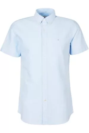 Barbour Men Short sleeved Shirts - Oxford Short Sleeve Tailored Shirt Sky