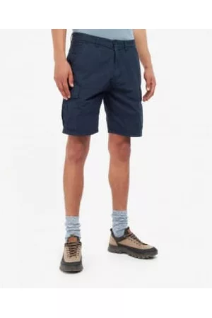 Barbour Men Cargo Pants - Navy Brown Ripstop Cargo Shorts