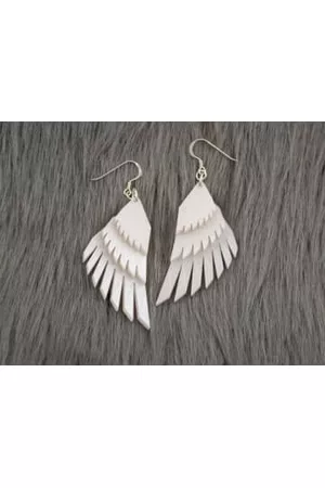 Sstutter Women Earrings - White Swan Wing Earrings