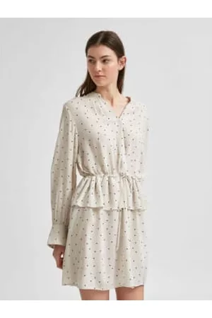 SELECTED Women Printed & Patterned Dresses - Short Dot Printed Dress