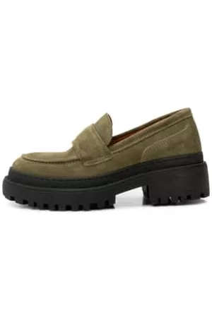 Shoe The Bear Women Loafers - Iona Saddle Loafer - Algae