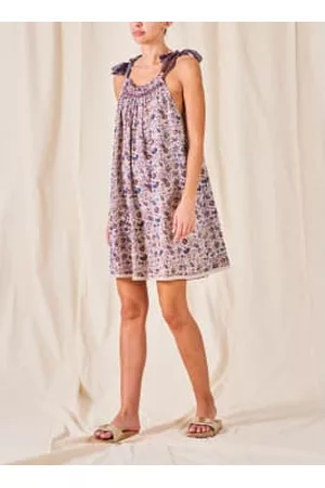 M.A.B.E Women Printed & Patterned Dresses - Mabe Rosa Print Tie Dress