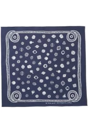 Snow Peak Men Scarves - Og Cotton Sp Dot Bandana - Navy
