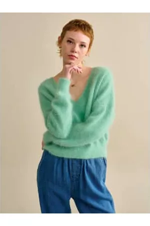 Bellerose Women Cardigans - Datev Reversible Knit in Aqua