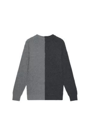 Wax London Men Chunky Cardigans - Deconstructed Jumper Chunky Wool Blend Grey