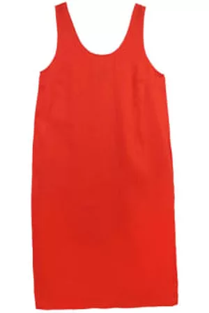 LF Markey Women Shift Dresses - Vermillion Basic Linen Shift Dress