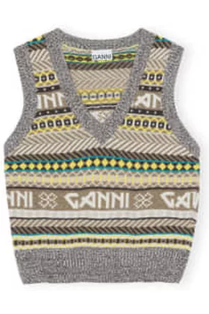 Ganni Women Gilets - Logo Wool Mix Vest