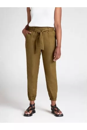 Thought Women Cargo Pants - Hadley Hemp Belted Cargo Trousers - Caper