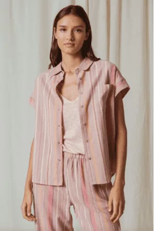 Indi & Cold Women Shirts - Multicolour Stripe Mulberry Shirt