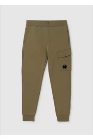 C.P. Company Men Cargo Pants - Men's Diagonal Raised Fleece Cargo Sweatpants In Lead Gray