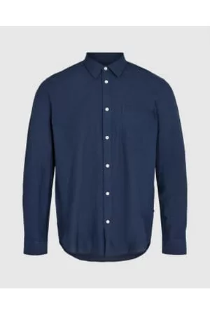 minimum Men Long Sleeved Shirts - Jack 9802 Long Sleeve Shirt - Navy Blazer