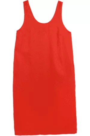 LF Markey Women Shift Dresses - Basic Linen Shift Dress Vermillion