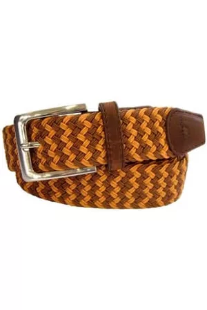 TYLER & TYLER Men Belts - And Orange Zig Zag Woven Belt