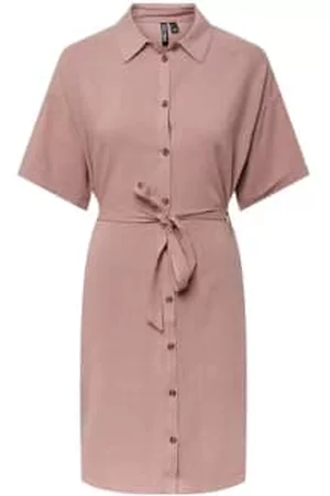 Pieces Women Shirt Dresses - Pcvinsty Woodrose Shirt Tie Dress