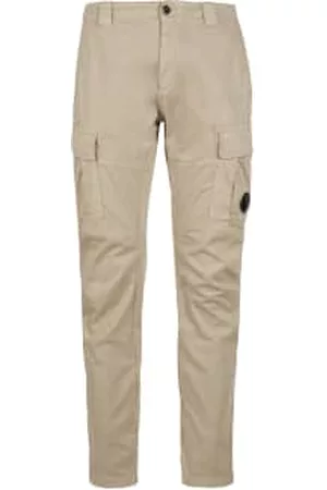 C.P. Company Men Cargo Pants - Stretch Sateen Lens Cargo Pants Cobblestone