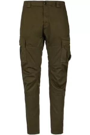 C.P. Company Men Cargo Pants - Stretch Sateen Lens Cargo Pants Ivy