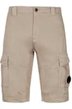 C.P. Company Men Cargo Pants - Stretch Sateen Cargo Shorts Cobblestone