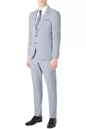 Remus Men Suit Pants - Mario Linen Effect Suit Trousers In