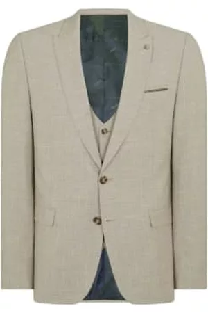 Remus Men Blazers - Mario Linen Effect Suit Jacket - Beige